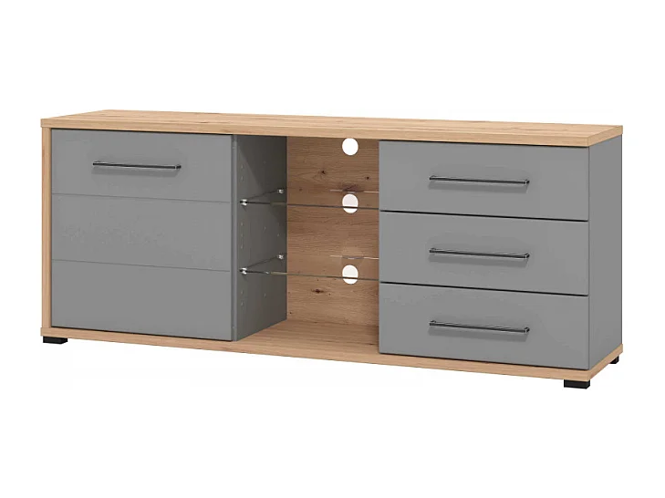 MOBILE PORTA TV LISABON TV ROVERE ARTIGIANO E GRIGIO GRAFITE