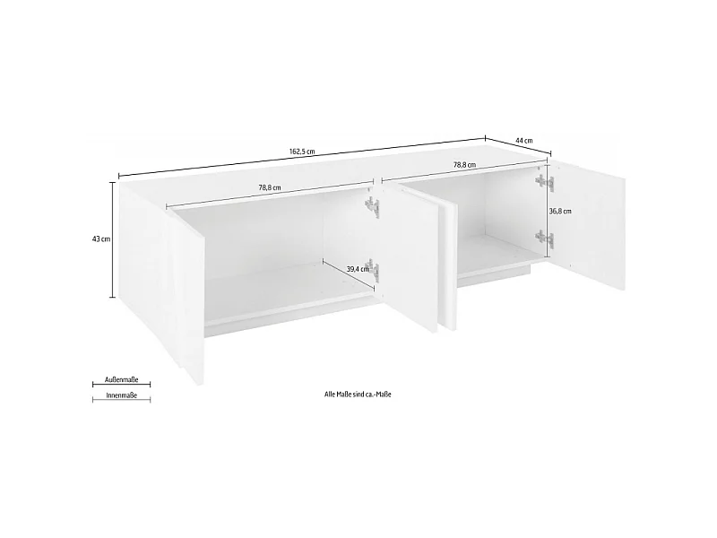 Mobile Porta TV Ping 160 – 4 ante – Bianco Lucido