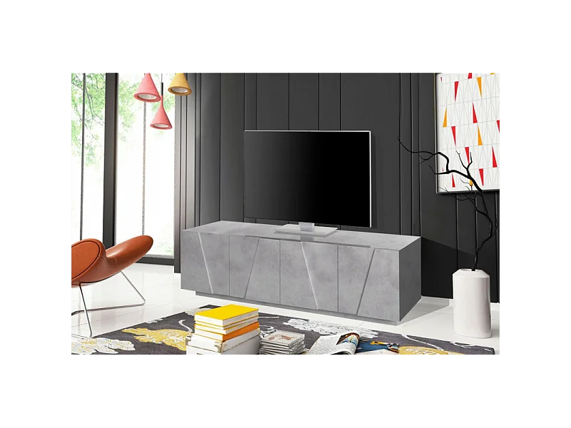 Mobile Porta TV Ping 160 – 4 ante – Cemento Bronx