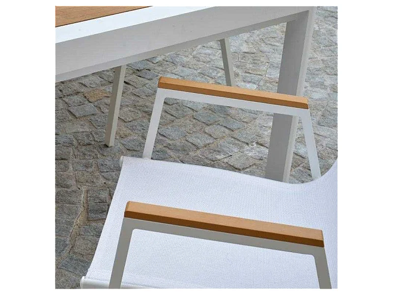 Poltrona alluminio Idaho Plus bianco cm 53x65h43/62/87