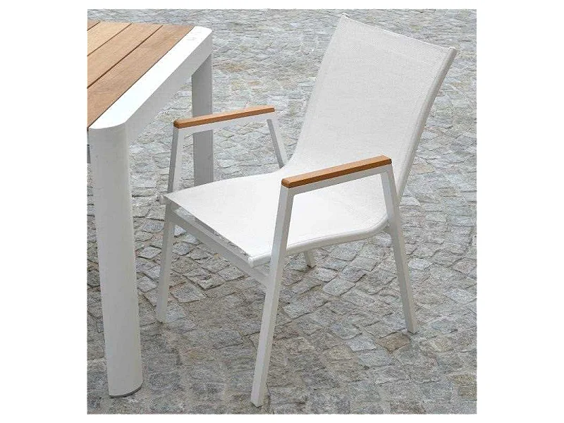 Poltrona alluminio Idaho Plus bianco cm 53x65h43/62/87