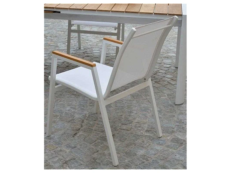 Poltrona alluminio Idaho Plus bianco cm 53x65h43/62/87