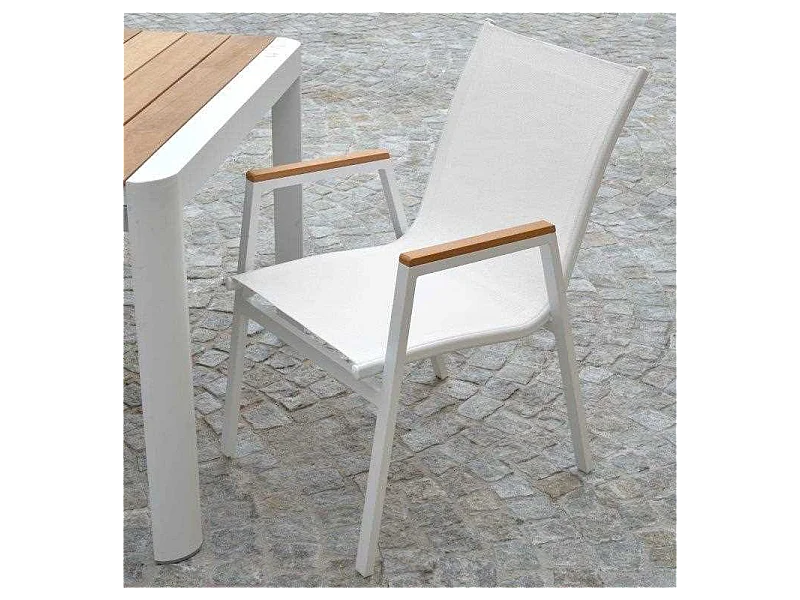 Poltrona alluminio Idaho Plus bianco cm 53x65h43/62/87