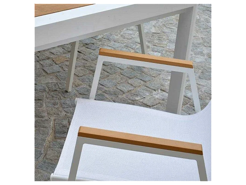 Poltrona alluminio Idaho Plus bianco cm 53x65h43/62/87