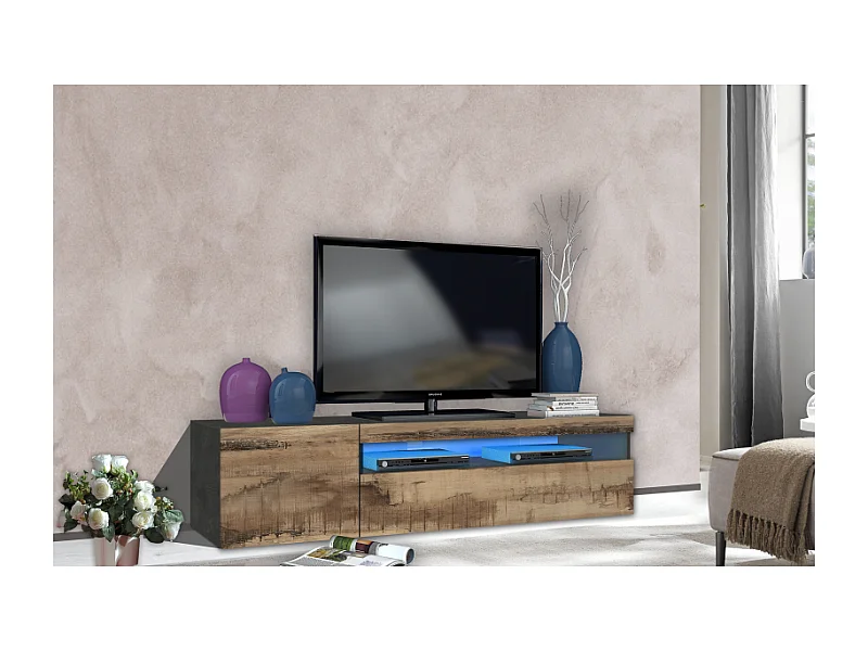 Mobile Porta TV Daiquiri – 155cm – Ardesia e Acero Pereira