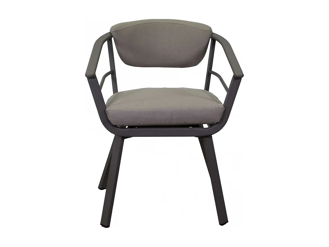 Poltrona alluminio Riverside tortora cm 62x61h49/64/79