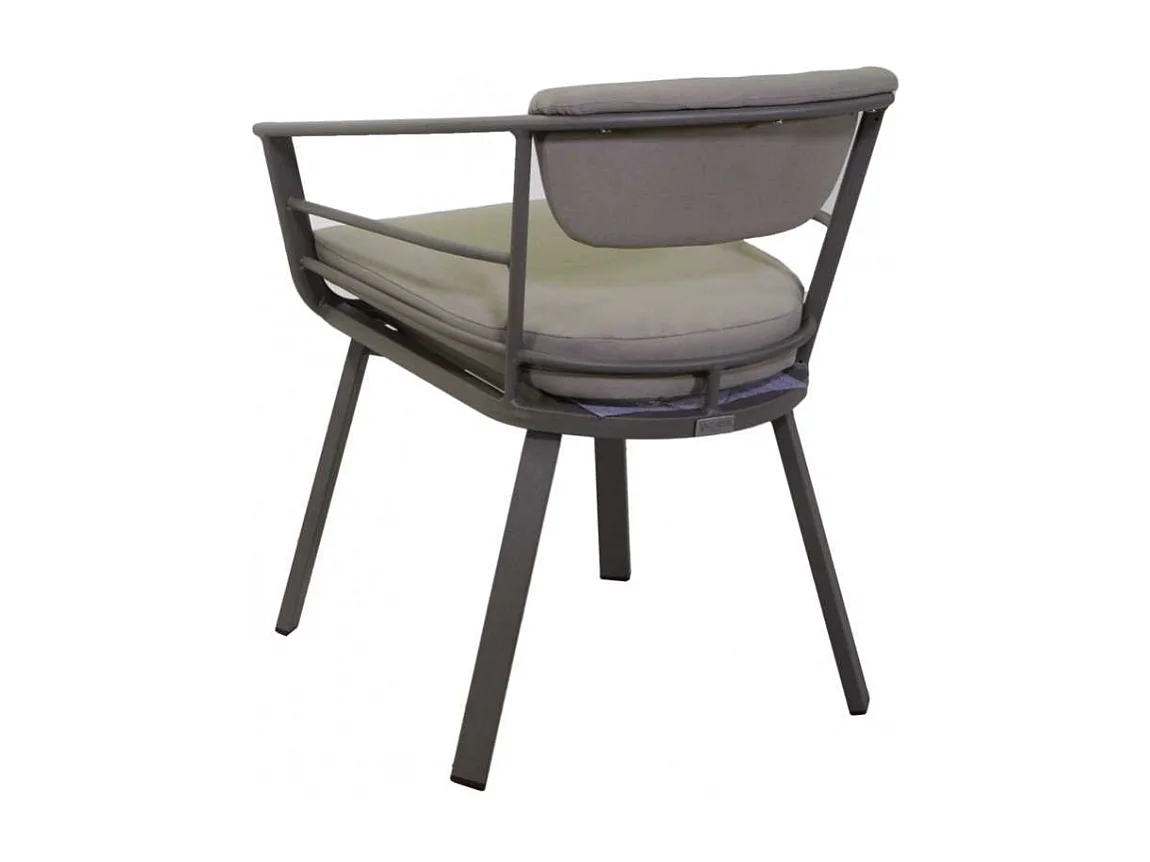 Poltrona alluminio Riverside tortora cm 62x61h49/64/79