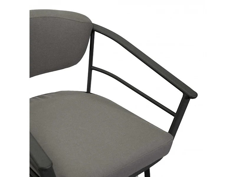 Poltrona alluminio Riverside tortora cm 62x61h49/64/79