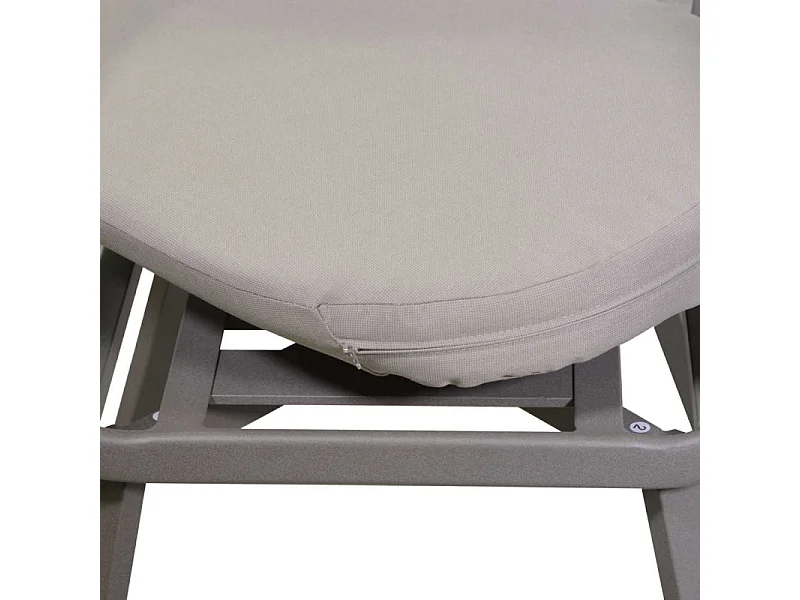 Poltrona alluminio Riverside tortora cm 62x61h49/64/79