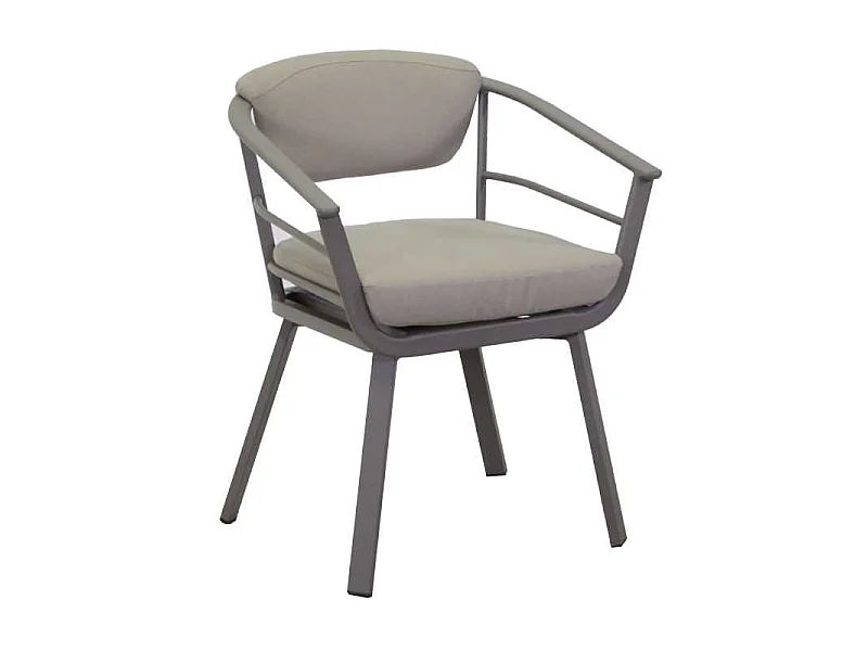 Poltrona alluminio Riverside tortora cm 62x61h49/64/79