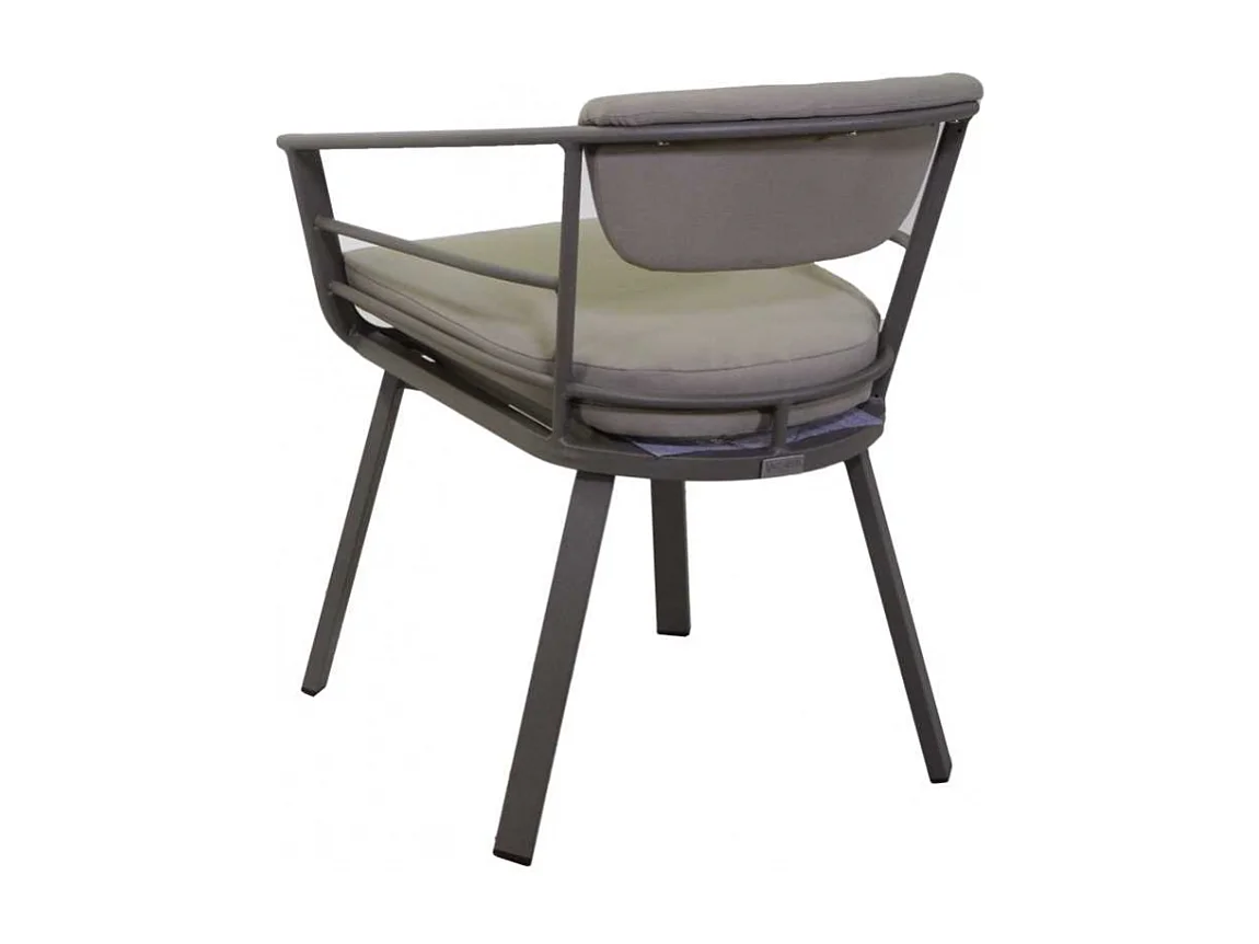 Poltrona alluminio Riverside tortora cm 62x61h49/64/79