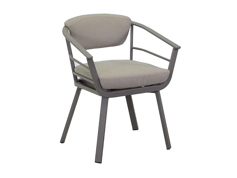 Poltrona alluminio Riverside tortora cm 62x61h49/64/79