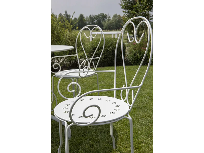 Poltrona metallo new old bianco crema cm 49x48h43/59/90