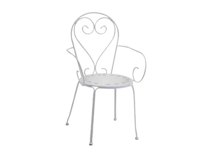 Poltrona metallo new old bianco crema cm 49x48h43/59/90