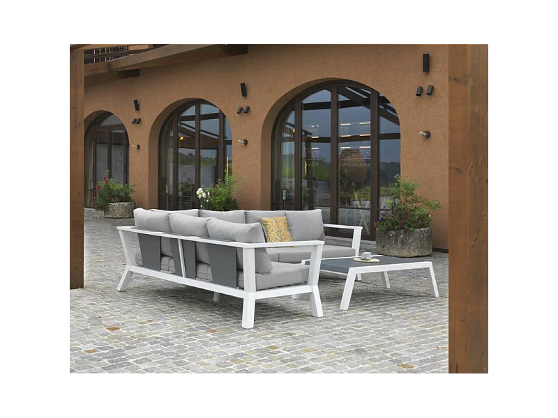 Salotto alluminio Riverton angolare bianco