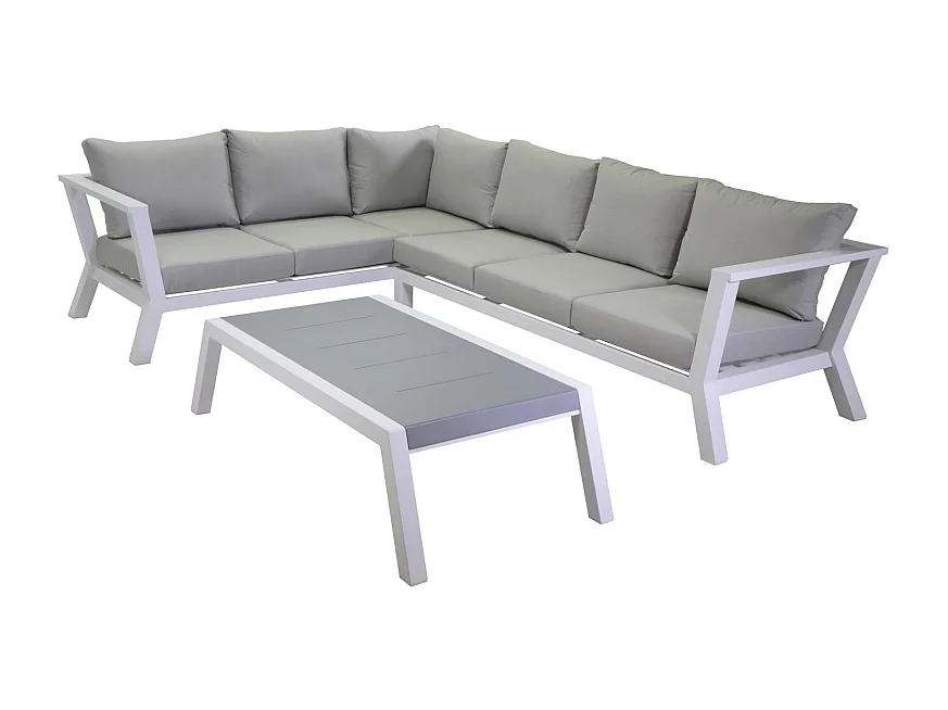 Salotto alluminio Riverton angolare bianco