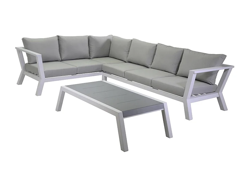 Salotto alluminio Riverton angolare bianco