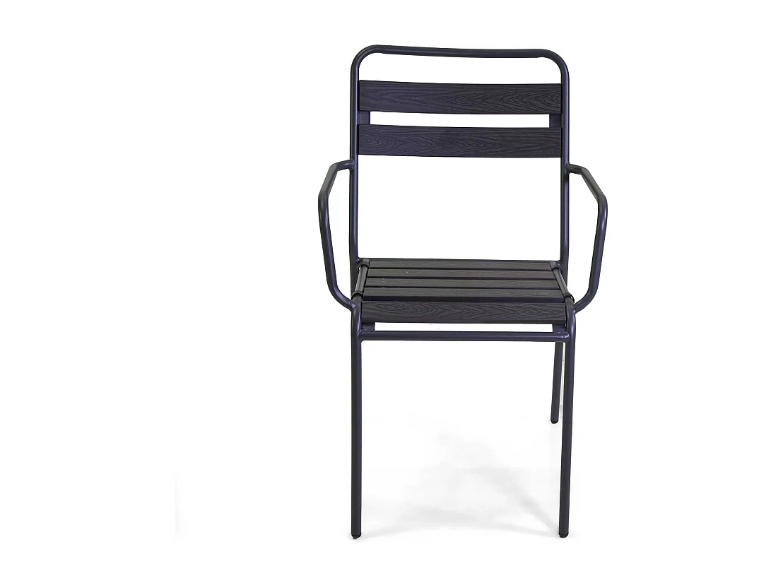 Poltrona metallo Loki antracite con polywood cm 56x60h45/64/86