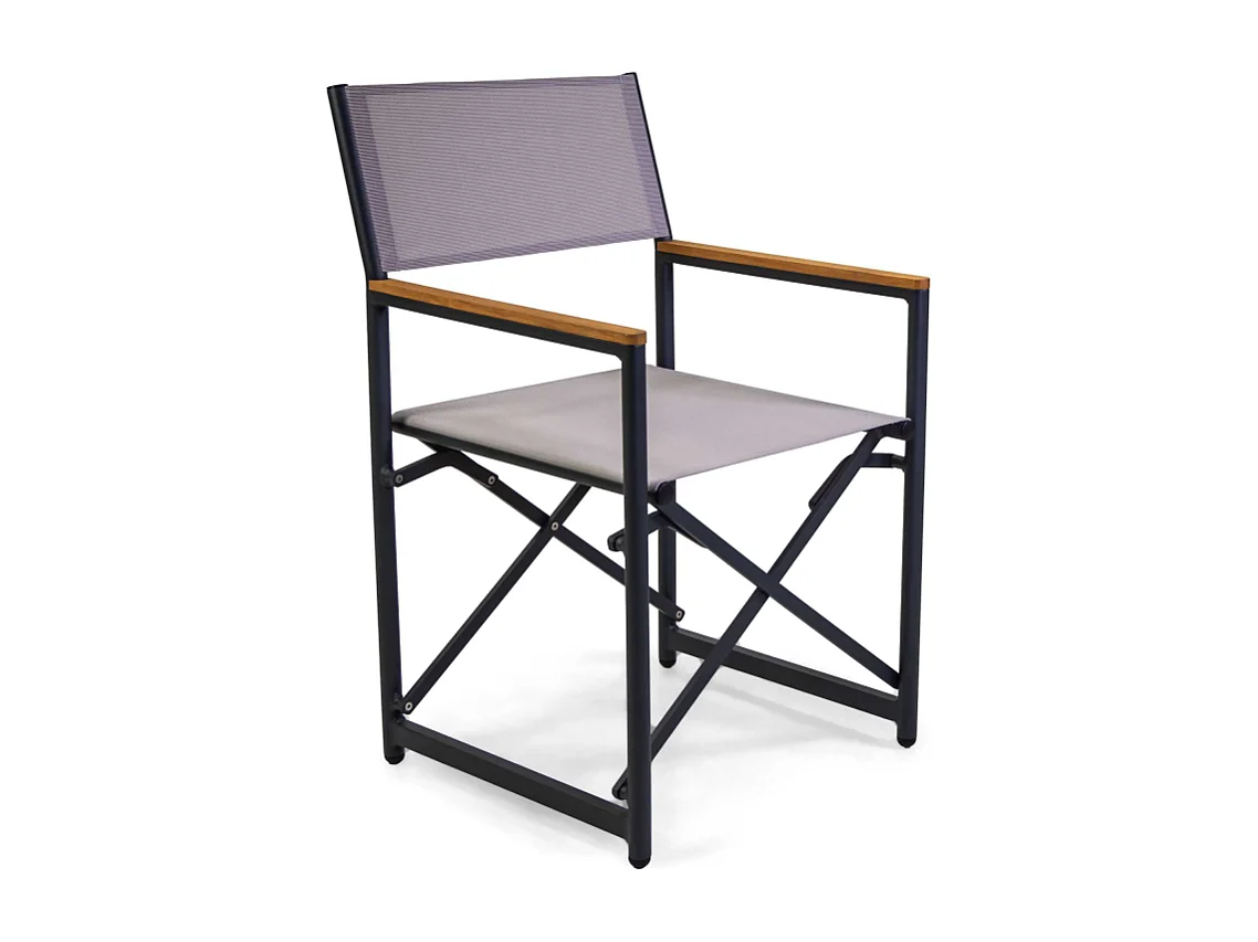 Poltrona regista Honolulu alluminio e textilene antracite cm 55x57h90