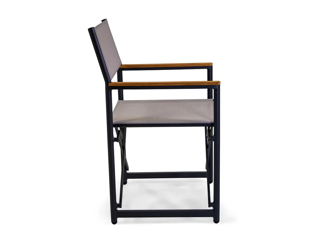 Poltrona regista Honolulu alluminio e textilene antracite cm 55x57h90