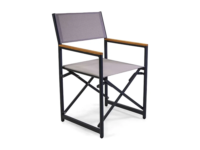 Poltrona regista Honolulu alluminio e textilene antracite cm 55x57h90