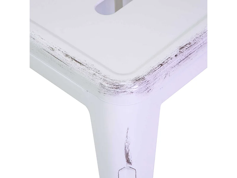 Sgabello ferro new bristol bianco antico cm 38x38h45