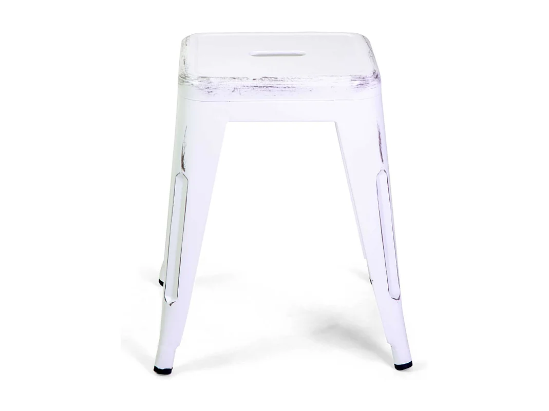 Sgabello ferro new bristol bianco antico cm 38x38h45