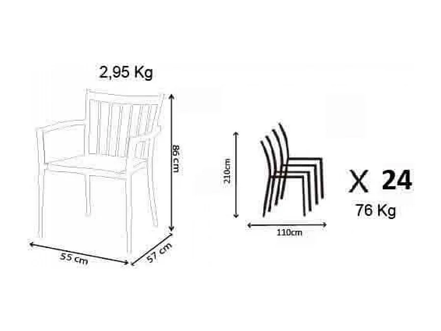 POLTRONA MARTINICA IMPILABILE