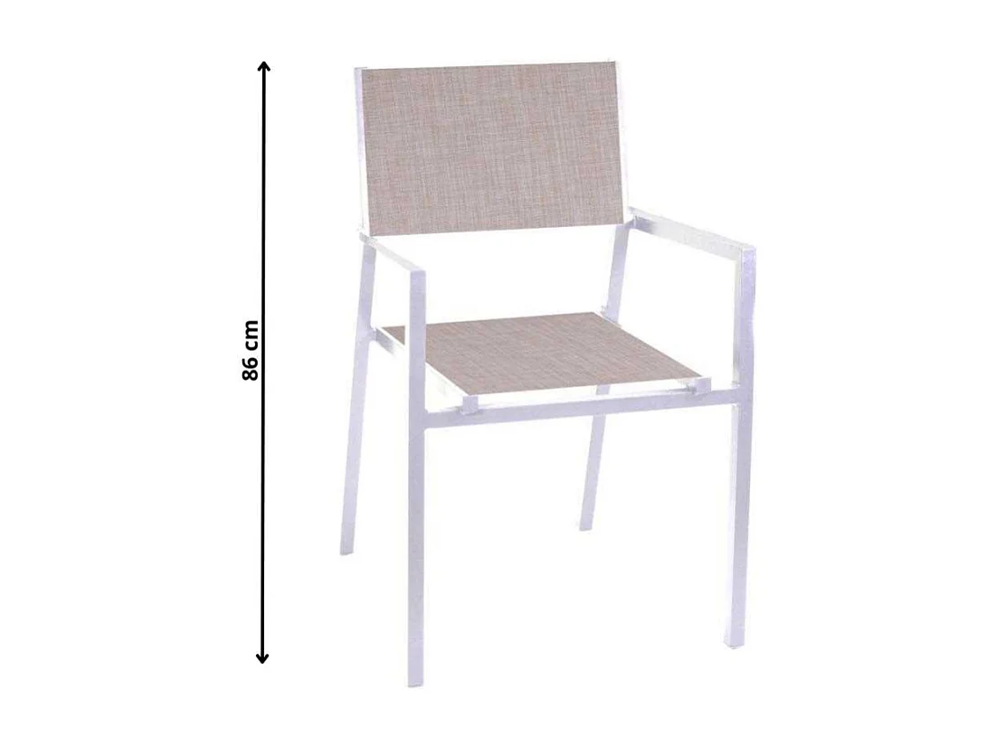 Poltrona alluminio e texilene clevelandbianco opaco cm 55x56h86