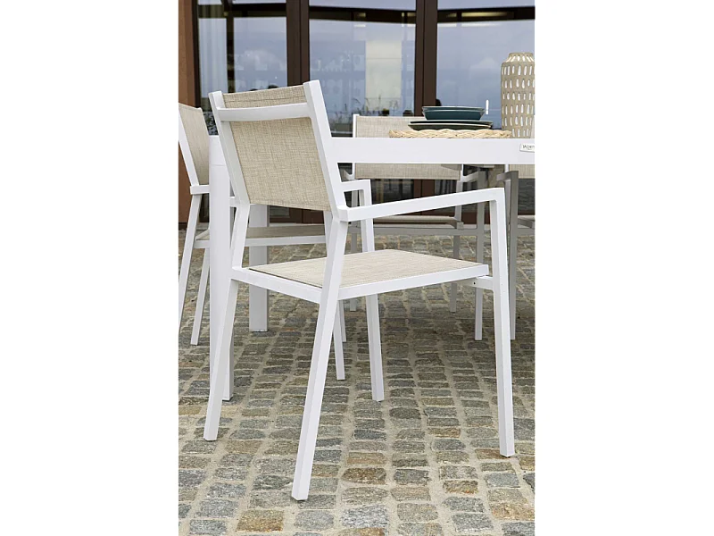 Poltrona alluminio e texilene clevelandbianco opaco cm 55x56h86