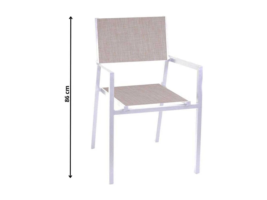 Poltrona alluminio e texilene clevelandbianco opaco cm 55x56h86