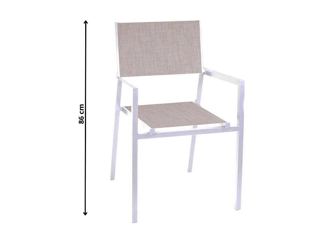 Poltrona alluminio e texilene clevelandbianco opaco cm 55x56h86