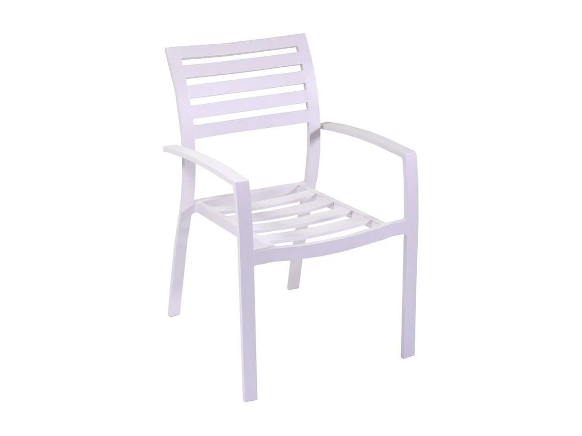 Poltrona alluminio boston bianco crema con cuscino grigio cm 58x57h88