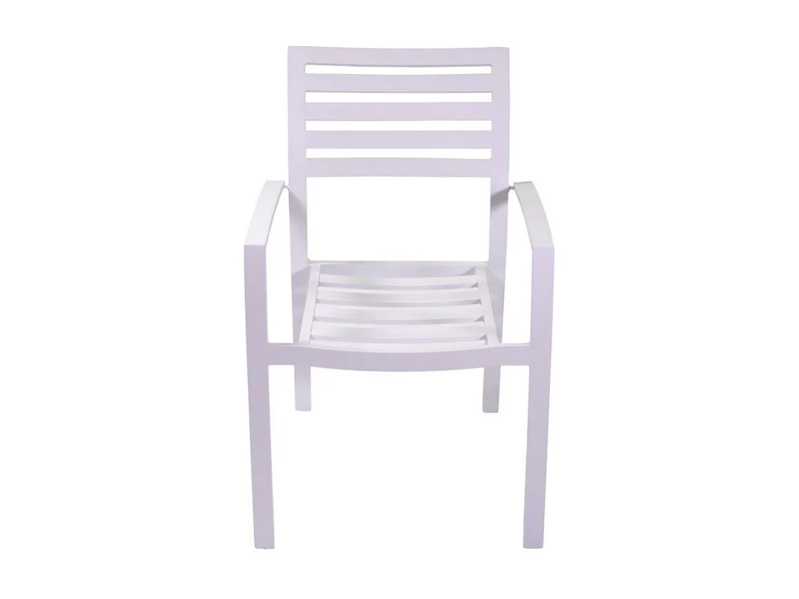 Poltrona alluminio boston bianco crema con cuscino grigio cm 58x57h88