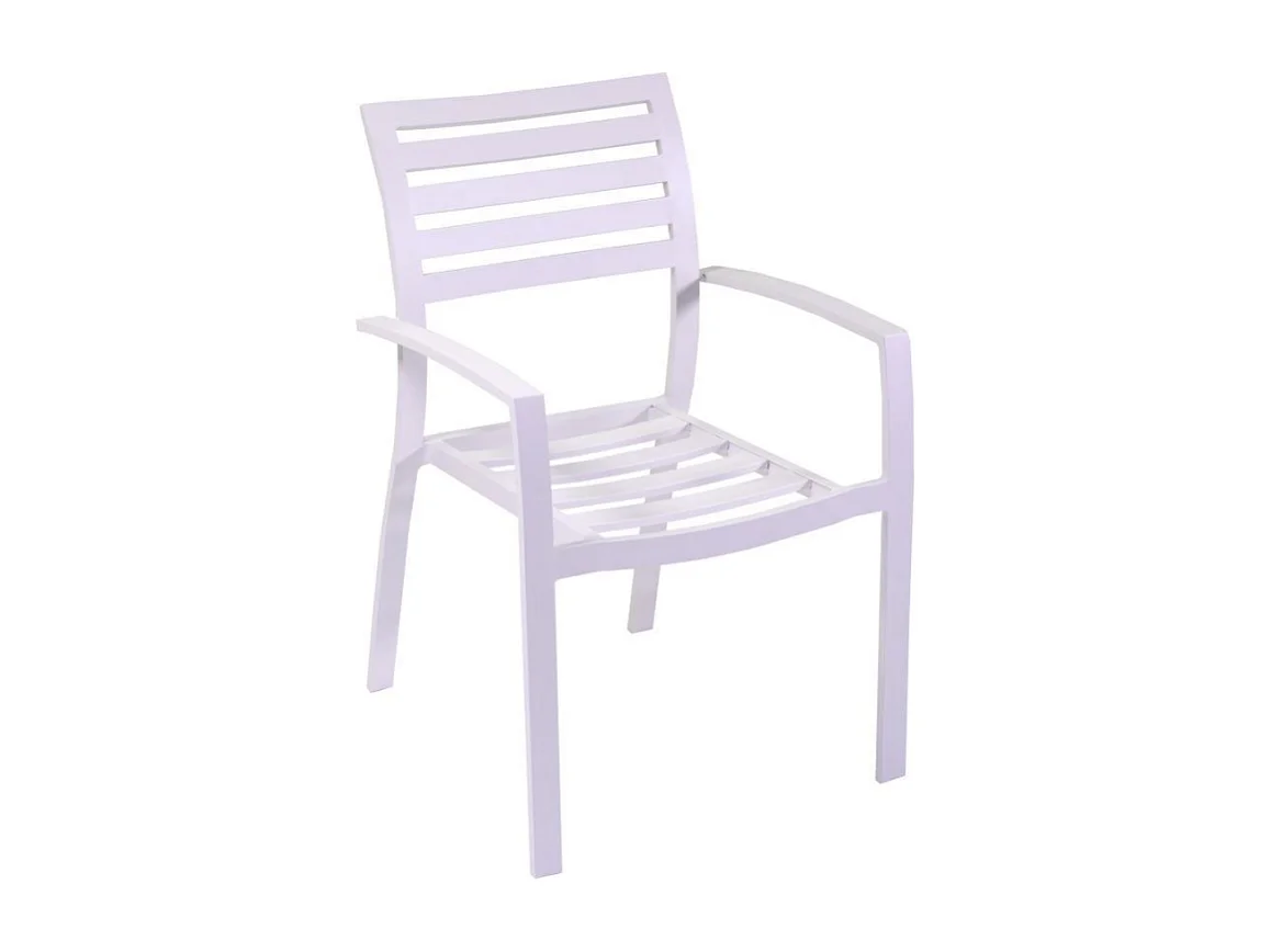 Poltrona alluminio boston bianco crema con cuscino grigio cm 58x57h88