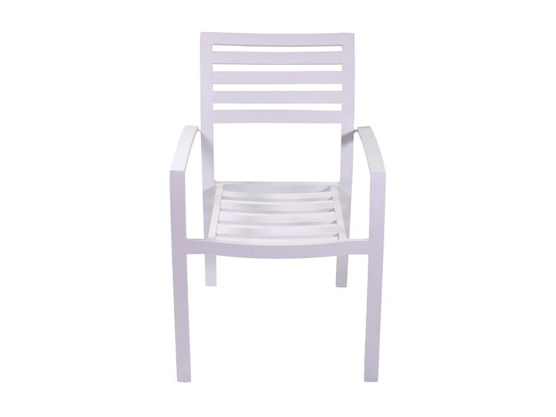 Poltrona alluminio boston bianco crema con cuscino grigio cm 58x57h88