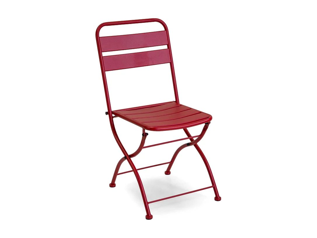 Sedia metallo rovigo pieghevole rossa cm 44x53h45/86