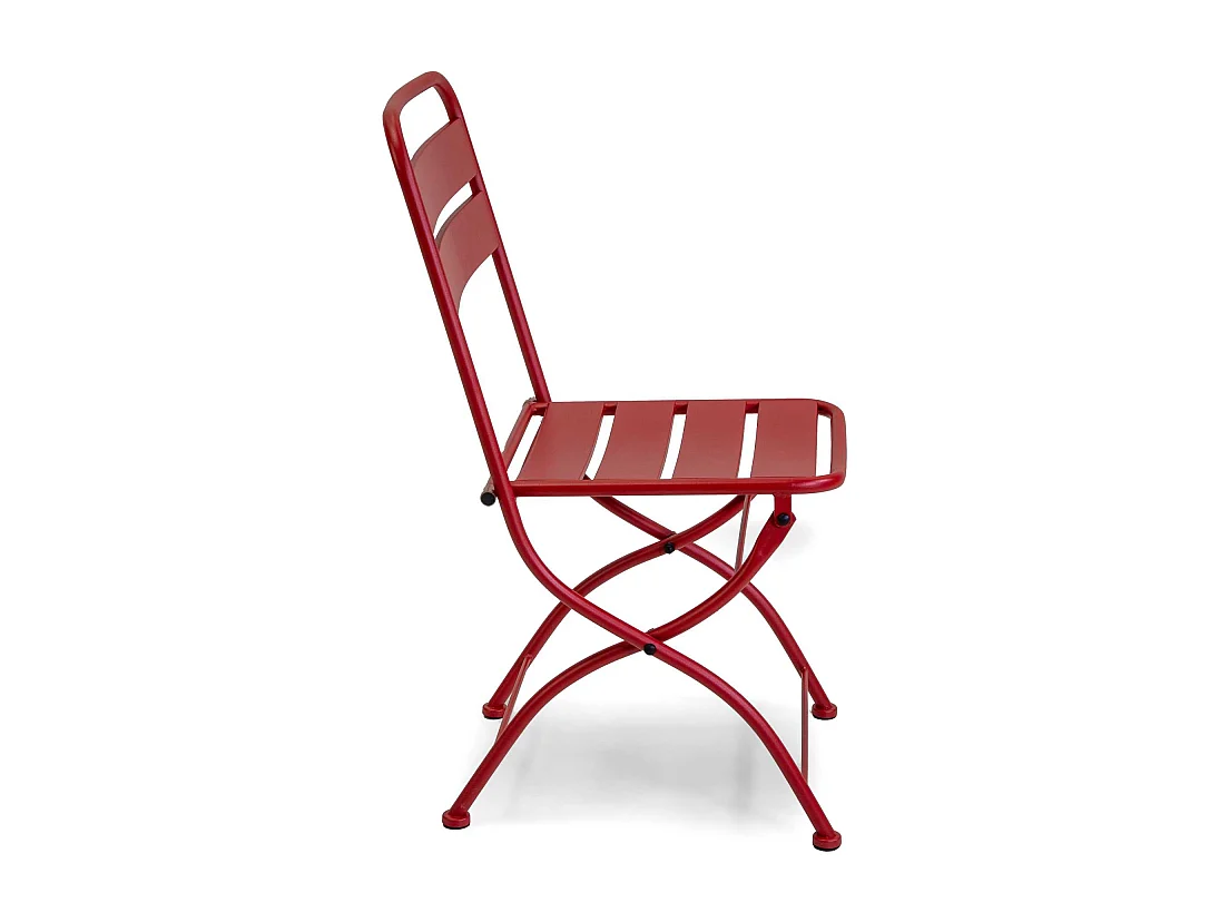 Sedia metallo rovigo pieghevole rossa cm 44x53h45/86
