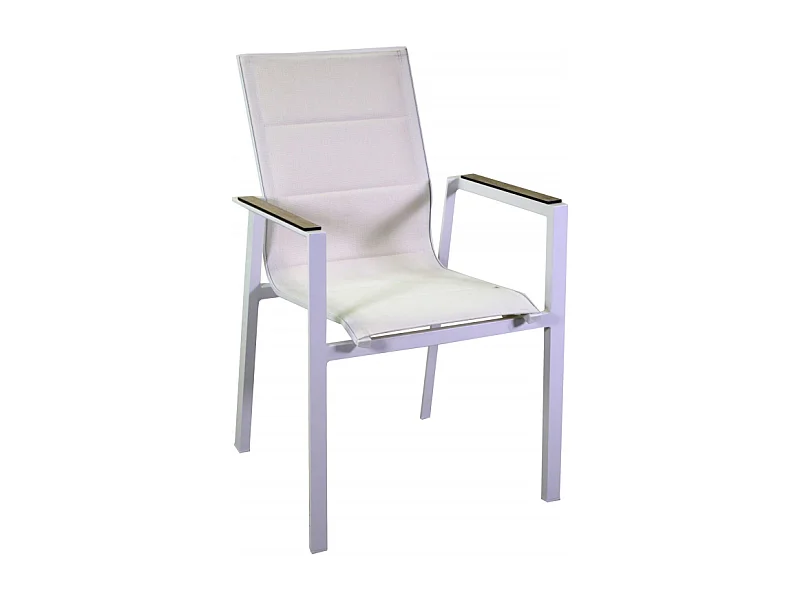 Poltrona alluminio textilene Riverside bianco (bracciolo in hpl) cm 56x66h90