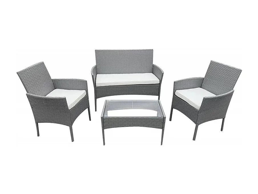 SALOTTO ANNIE GRIGIO, SET DA 4 PEZZI, CASA COLLECTION