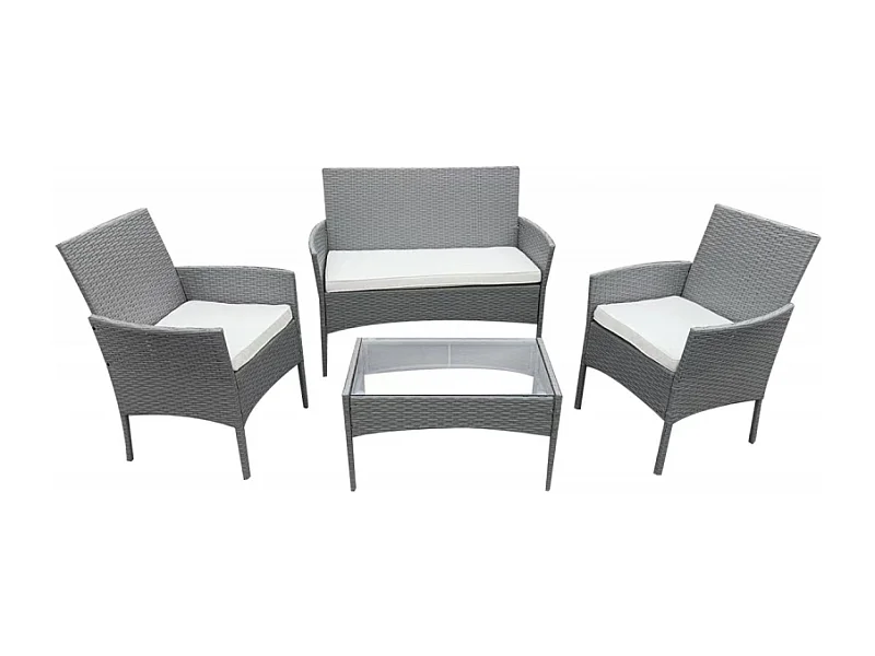 SALOTTO ANNIE GRIGIO, SET DA 4 PEZZI, CASA COLLECTION