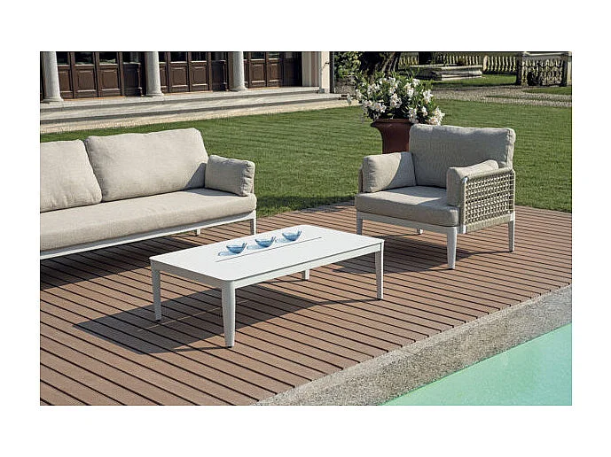 Salotto Bandol In Alluminio Bianco + Corda Beige Moia