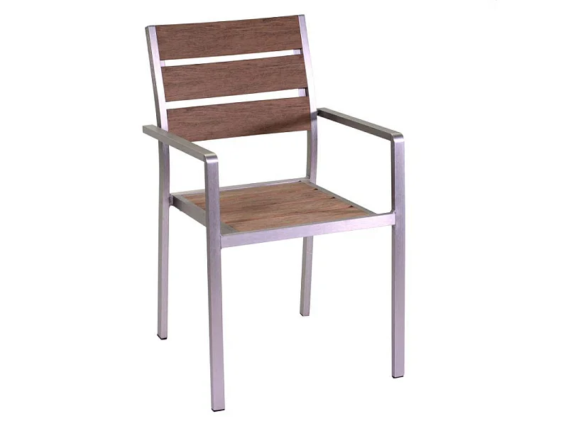 Poltrona alluminio polywood seattle marrone cm 54x58h88