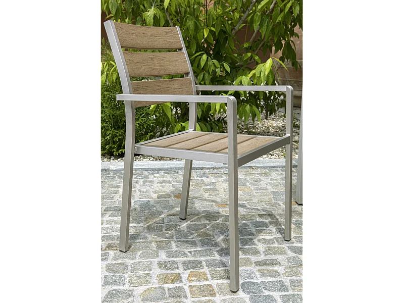 Poltrona alluminio polywood seattle marrone cm 54x58h88