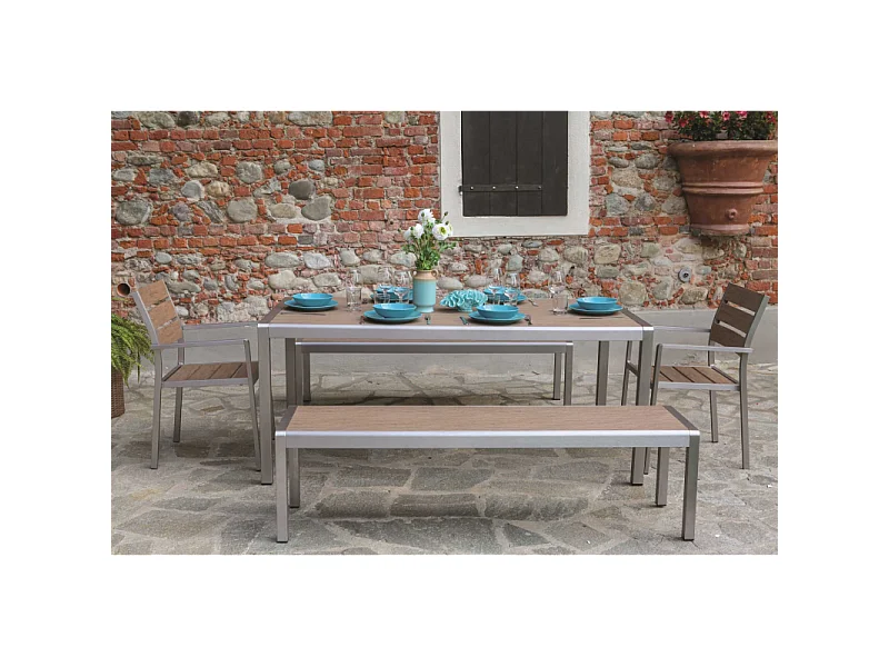 Poltrona alluminio polywood seattle marrone cm 54x58h88