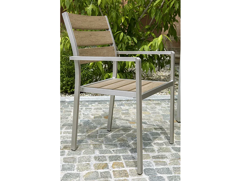 Poltrona alluminio polywood seattle marrone cm 54x58h88