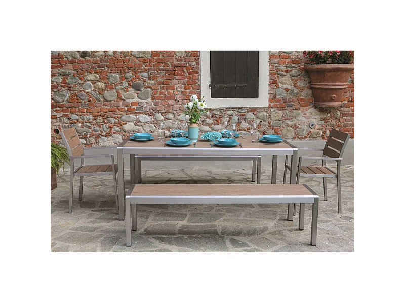 Poltrona alluminio polywood seattle marrone cm 54x58h88