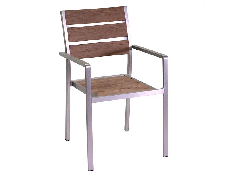 Poltrona alluminio polywood seattle marrone cm 54x58h88