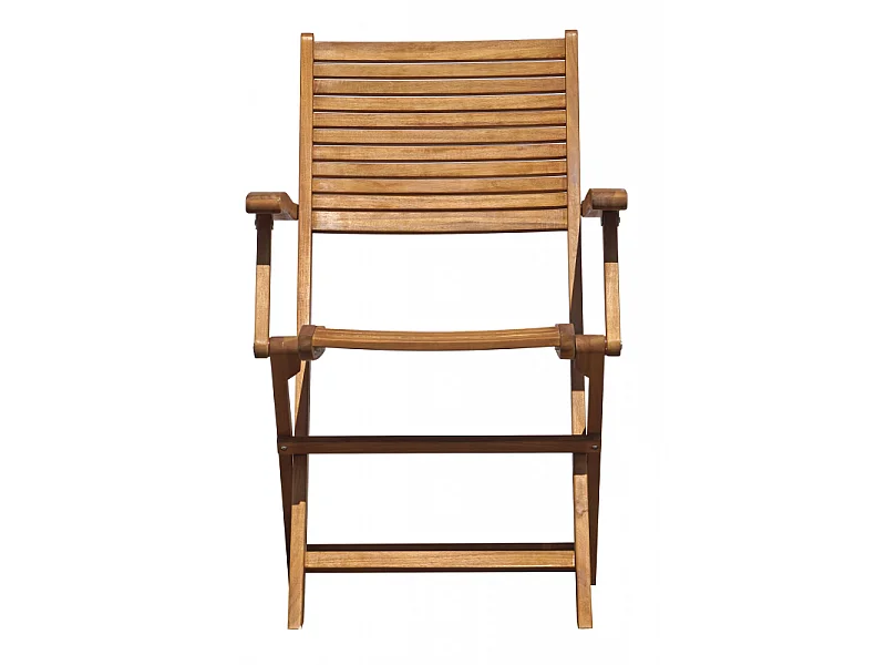 Silla de jardín plegable de madera con reposabrazos para exterior Nias