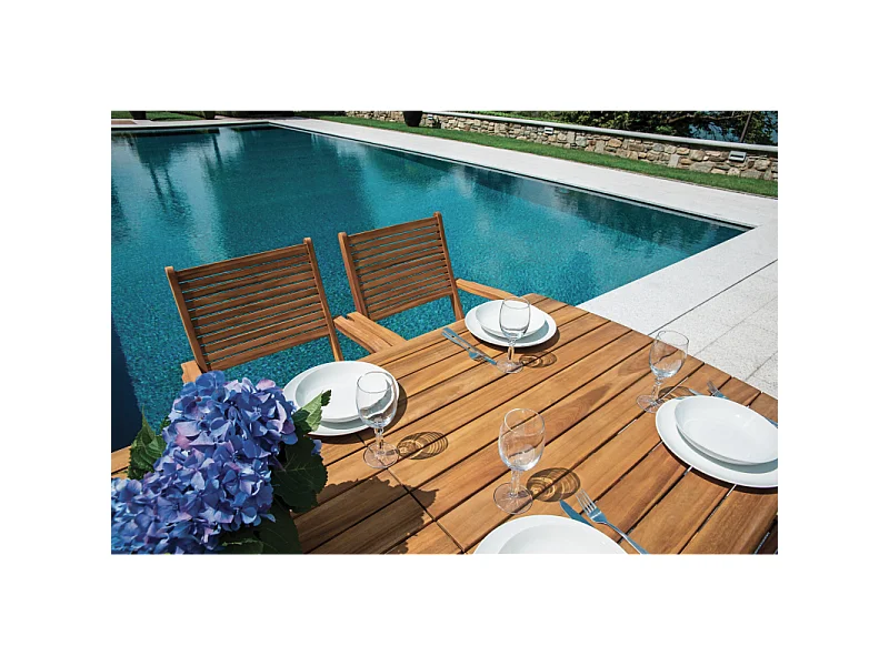 Silla de jardín plegable de madera con reposabrazos para exterior Nias